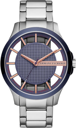 Armani Exchange Hampton Chronograph Grey Dial Silver Steel Strap Watch For Men - AX2405