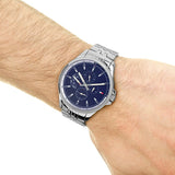 Tommy Hilfiger Shawn Multifunction Quartz Blue Dial Silver Steel Strap Watch for Men - 1791612