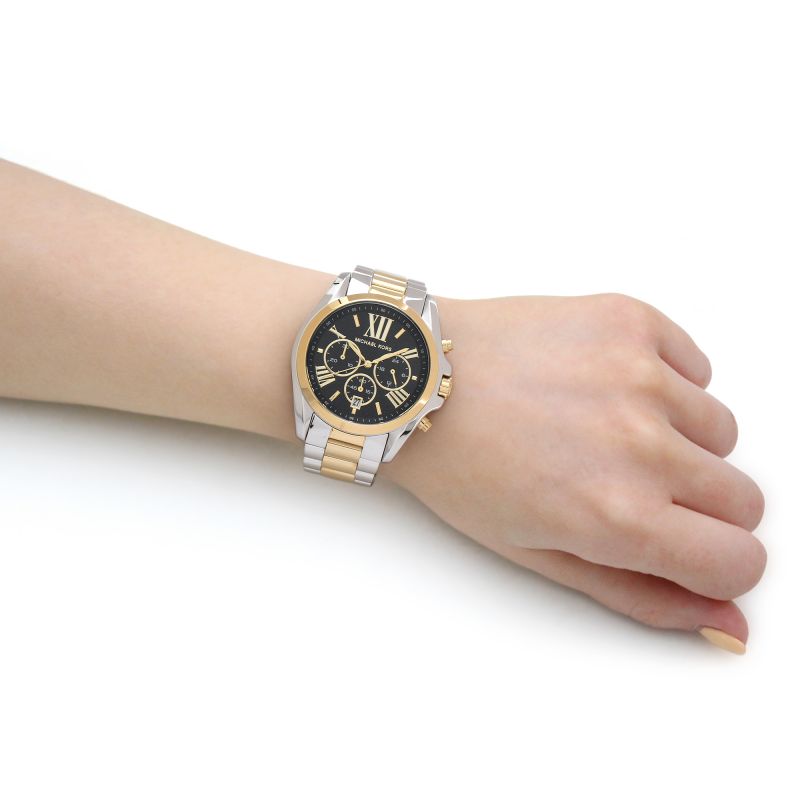 Michael Kors Bradshaw Navy Blue Dial Two Tone Steel Strap Watch for Women - MK5976