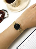 Daniel Wellington Classic Petite Evergold Black Dial Gold Mesh Bracelet Watch For Women - DW00100349