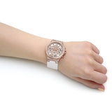 Guess Moonlight Diamonds White Dial White Rubber Strap Watch for Women - GW0257L2