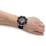 Guess Navigator Black Dial Black Rubber Strap Watch for Men - GW0264G1