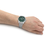 Emporio Armani Chronograph Green Dial Silver Steel Strap Watch For Men - AR11480