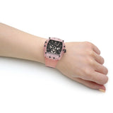 Guess Sporting Black Dial Pink Rubber Strap Watch for Men - GW0032G1