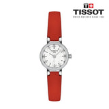 Tissot Lovely Round Mother of Pearl Dial Red Leather Strap Watch for Women - T140.009.16.111.00