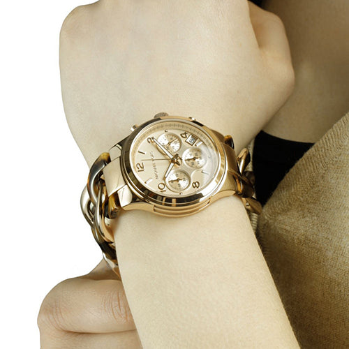 Michael Kors Runway Gold Dial Two Tone Steel Strap Watch for Women - MK4222