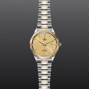 Tudor Style Automatic Diamonds Gold Dial Two Tone Steel Strap Watch for Men - M12713-0007