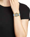 Versace V-Motif Grey Dial Blue Leather Strap Watch for Women - VERE00318