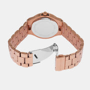 Michael Kors Lennox Three-Hand Silver Dial Rose Gold Steel Strap Watch For Women - MK7362