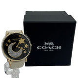 Coach Perry Black Dial White Leather Strap Watch for Women - 14503041