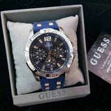 Guess Oasis Multifunction Blue Dial Two Tone Steel Strap Watch for Men- W0366G2