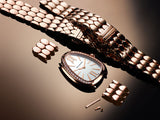 Bvlgari Serpenti Seduttori Quartz Silver Dial Rose Gold Steel Strap Watch for Women - SERPENTI103145