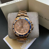 Michael Kors Everest Chronograph Rose Gold Dial Rose Gold Steel Strap Watch For Women - MK5755