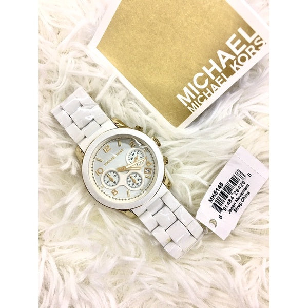 Michael Kors Runway White Dial White Steel Strap Watch for Women - MK5145