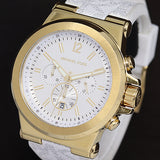 Michael Kors Dylan Chronograph White Dial White Rubber Strap Watch For Men - MK8937