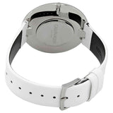 Calvin Klein Full Moon White Dial White Leather Strap Watch for Women - K8Y231L6