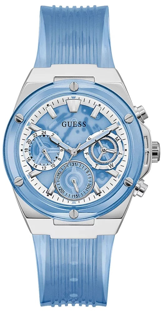 Reloj Guess Athena Active Life con esfera blanca transparente y
