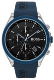 Hugo Boss Velocity Black Dial Blue Rubber Strap Watch for Men - 1513717