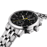 Tissot T Sport PRC200 Chronograph Black Dial Silver Steel Strap Jam Tangan untuk Pria - T17.1.586.52
