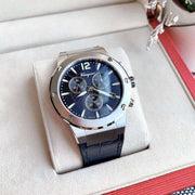 Salvatore Ferragamo F-80 Classic Blue Dial Blue Leather Strap Watch for Men - SFDT00719