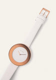 Calvin Klein Chic White Dial White Leather Strap Watch for Women - K7N236K2