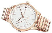 Tommy Hilfiger Brooke Silver Dial Rose Gold Steel Strap Watch for Women - 1782021