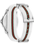 Gucci G Timeless Quartz White DIal White NATO Strap Watch For Men - YA126322