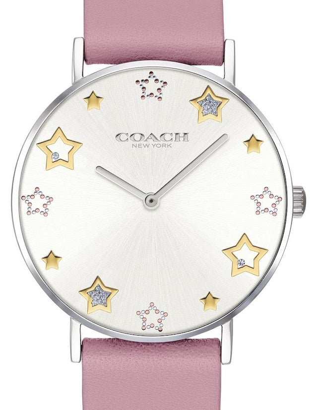 Coach Perry White Dial Pink Leather Strap Watch for Women - 14503243