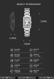 Emporio Armani Empire Mother of Pearl Dial Silver Steel Strap Watch For Women - AR11625