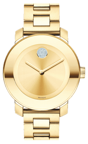 Movado Bold Gold Dial Yellow Gold Steel Strap Watch for Women - 3600104