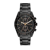 Michael Kors Warren Chronograph Black Dial Black Steel Strap Watch For Men - MK9113