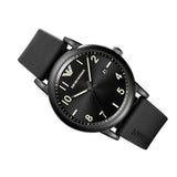 Emporio Armani Luigi Quartz Black Dial Black Silicon Strap Watch For Men - AR11071