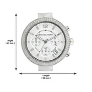 Michael Kors Parker White Dial White Leather Strap Watch for Women - MK2277