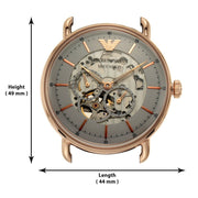 Emporio Armani Meccanico Automatic White Dial Brown Leather Strap Watch For Men - AR60027