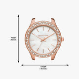 Michael Kors Lilane Three Hand Mother of Pearl White Dial Rose Gold Steel Strap Watch For Women - MK4557