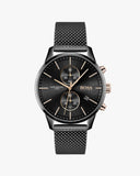 Hugo Boss Associate Black Dial Black Mesh Bracelet Watch for Men - 1513811