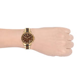 Michael Kors Everest Chronograph Brown Dial Two Tone Steel Strap Watch For Women - MK6973