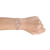 Michael Kors Camille Three Hand Rose Gold Dial Rose Gold Steel Strap Watch For Women - MK7197