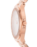 Michael Kors Lennox Three Hand Silver Dial Rose Gold Steel Strap Watch For Women - MK7279