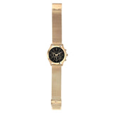 Michael Kors Slim Runway Chronograph Black Dial Gold Mesh Strap Watch For Men - MK9057