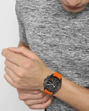 Hugo Boss Volane Black Dial Orange Silicone Strap Watch for Men - 1513957