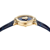 Versace Univers Navy Blue Dial Navy Blue Leather Strap Watch for Men - VEBK00318