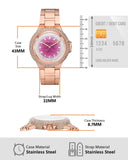 Michael Kors Camille Analog Pink Dial Rose Gold Steel Strap Watch for Women - MK7340