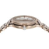 Emporio Armani Aira Three Hand Mother of Pearl Dial Rose Gold Steel Strap Watch For Women - AR11523