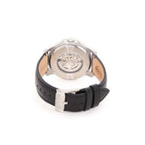 Fossil Grant Automatic Skeleton White Dial Black Leather Strap Watch for Men - ME3101