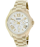 Fossil Cecile Multifunction Champagne Dial Gold Steel Strap Watch for Women - AM4510