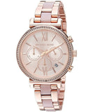 Michael Kors Sofie Chronograph Quartz Rose Gold Dial Rose Gold Steel Strap Watch For Women - MK6560