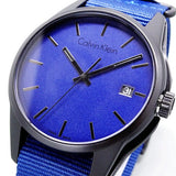 Calvin Klein Tone Blue Dial Blue NATO Strap Watch for Men - K7K514VN