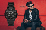 Emporio Armani Giovanni Chronograph Black Dial Black Steel Strap Watch For Men - AR11349