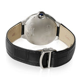 Cartier Ballon Bleu De Cartier Black Dial Black Leather Strap Watch for Men - WSBB0003